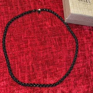 Men’s 22”Oxidized Sterling Silver Wheat Chain